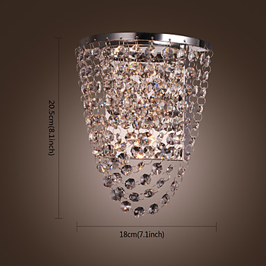 stainless steel plate modern led crystal wall light lamp for home lighting ,wall sconce