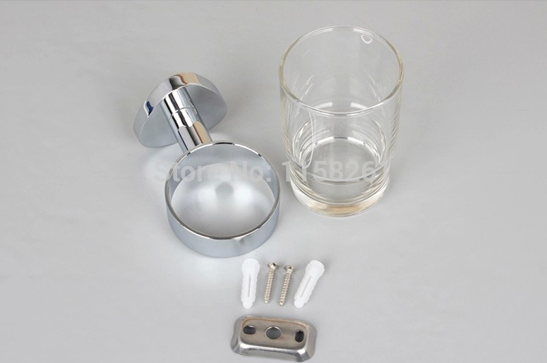 single tumbler holder,toothbrush cup holder , brass base with chrome finish+glass cup,bathroom accessories vanities fm-5384
