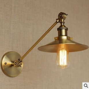edison rh retro loft industrial lamp vintage wall light gold lampshade wall sconce,arandela lamparas de pared