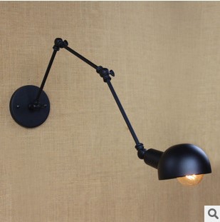edison rh retro loft vintage industrial wall lamp black lampshade arm wall sconce,arandelas lamparas de pared