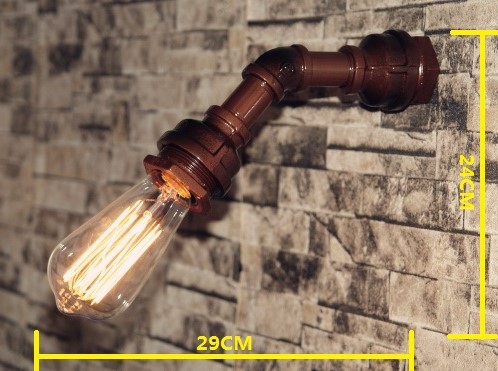 iron painting industrial pipe lamp vintage wall light for home indoor lighting retro loft style ,edison wall sconce arandela
