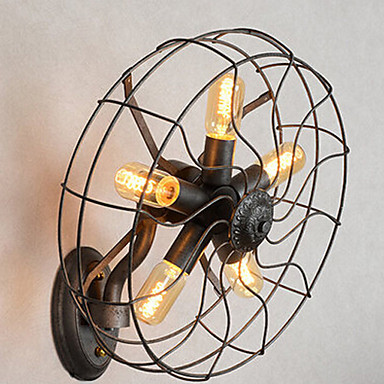 retro loft style vintage industrial wall lamp lighting with 5 lights for home edison wall sconce selfdom electric fan