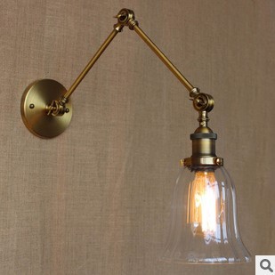 rh style loft industrial vintage wall light with glass lampshade retro lamp edison wall sconce lampara pared
