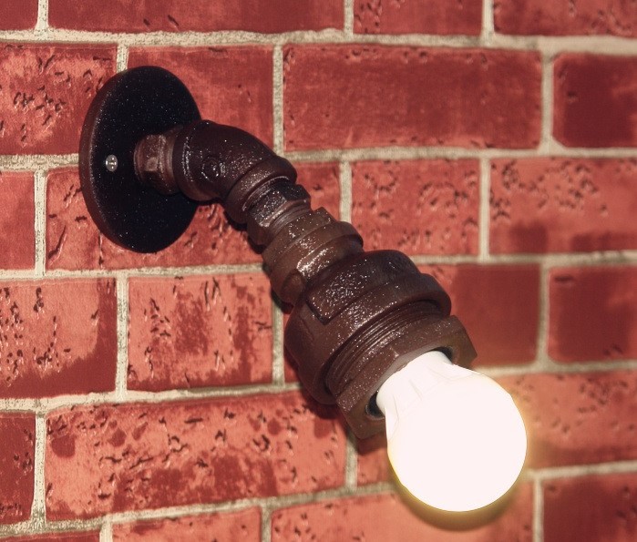 water pipe vintage industrial lamp led wall light indoor lighting retro loft style ,edison wall sconce arandelas