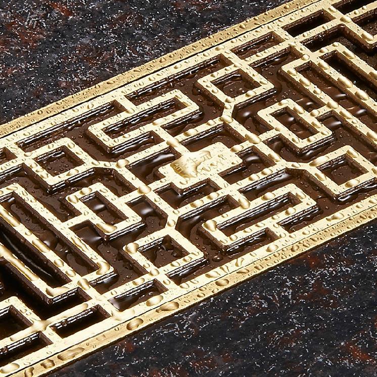 euro style antique brass bathroom linear shower drain floor drain wire strainer art carved brass cover waste drainer