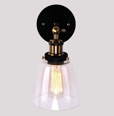 to europe 2pcs samples order glass shade industrial vintage rh loft led lighting wall sconce lamp