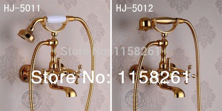 gold plate bathroom single handle wall mounted bathtub shower set mixer set faucet tap bathroom shower hj-5012