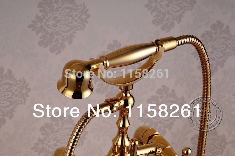 gold plate bathroom single handle wall mounted bathtub shower set mixer set faucet tap bathroom shower hj-5012
