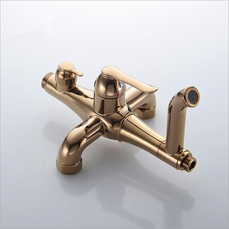 good quality solid brass luxury rainfall golden shower bath set faucets wall mounted shower mixer faucets yls5849-c