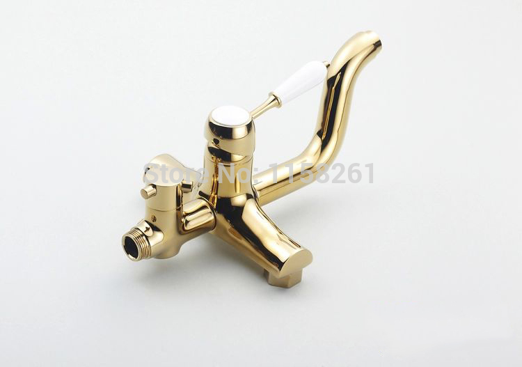 luxury antique brass copper rainfall shower faucet set plating palace royal householdwall mountedhj3007k-a