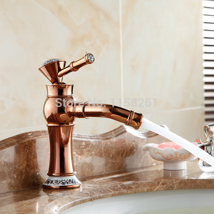classic solid brass copper sink rose gold color bathroom faucet basin mixer and cold tap torneira banheiro
