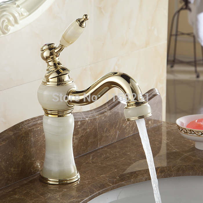 fashion luxurious antique royal family style marble gold and cold basin faucet rose gold mixer tap al-8901k