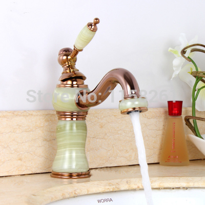 fashion luxurious antique royal family style marble rose gold &cold basin faucet mixer tap vanity e-04