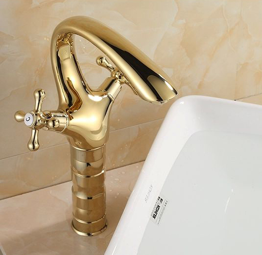 golden brass bathroom basin faucet tap toilet water faucet. &cold basin sink mixer tap se-1309k