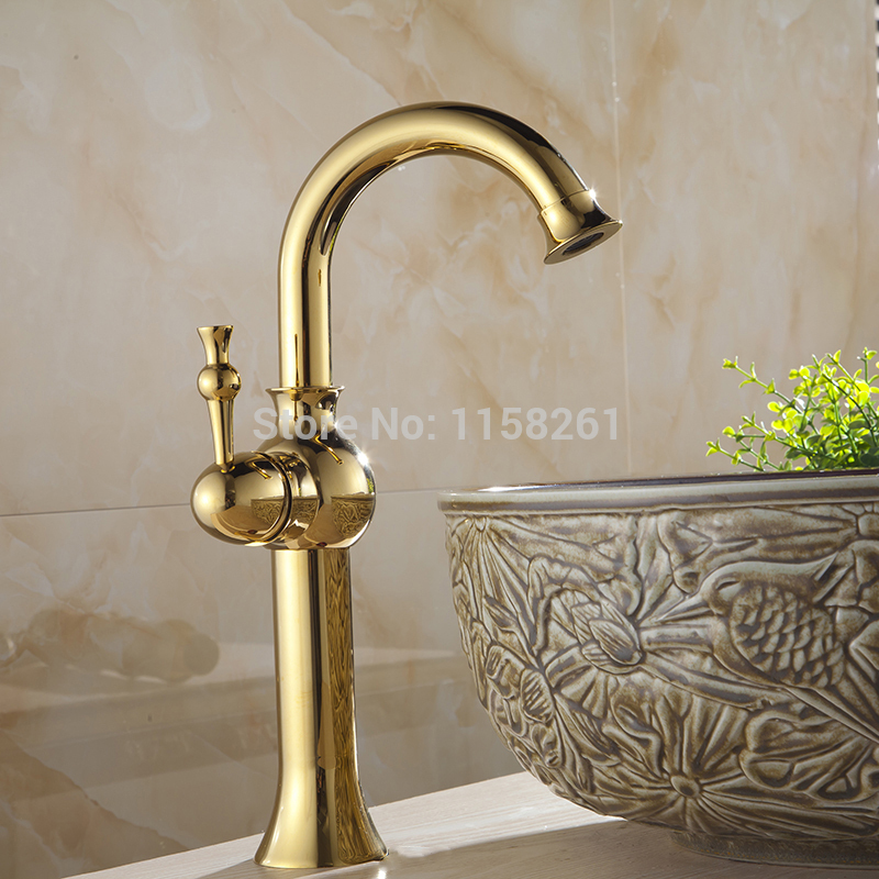 luxury basin mixer copper bathroom faucet and cold water gilded golden faucet basin taps al-7303k-2
