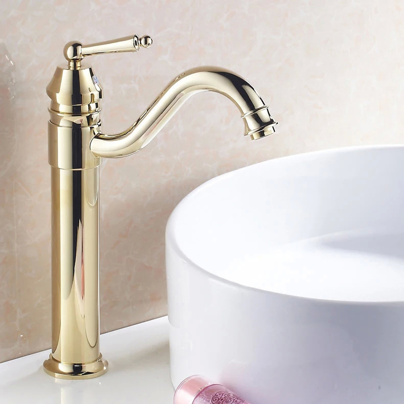 luxury new style bathroom basin sink faucet mixer tap golden color hand wash basin toilet 6633k