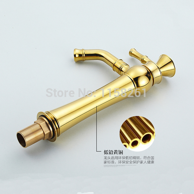 modern gold faucet,gold bathroom faucets,gold finish basin faucets,gold tall high bathroom sink faucet 327