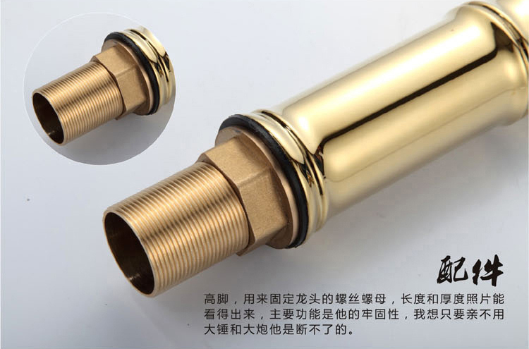 new bamboo er single handle golden basin sink bathroom deck mounted single hole ceramic faucet mixer tap 6657k