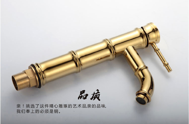 new bamboo er single handle golden basin sink bathroom deck mounted single hole ceramic faucet mixer tap 6658k