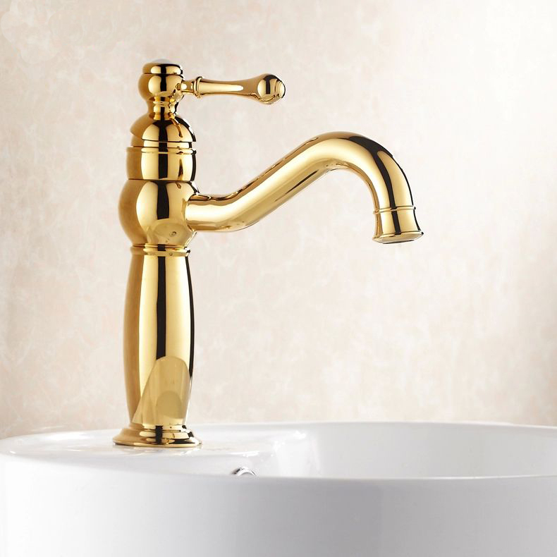 new fashion gold solid brass bathroom basin faucet single handle basin mixer banheiro torneira hj-827k