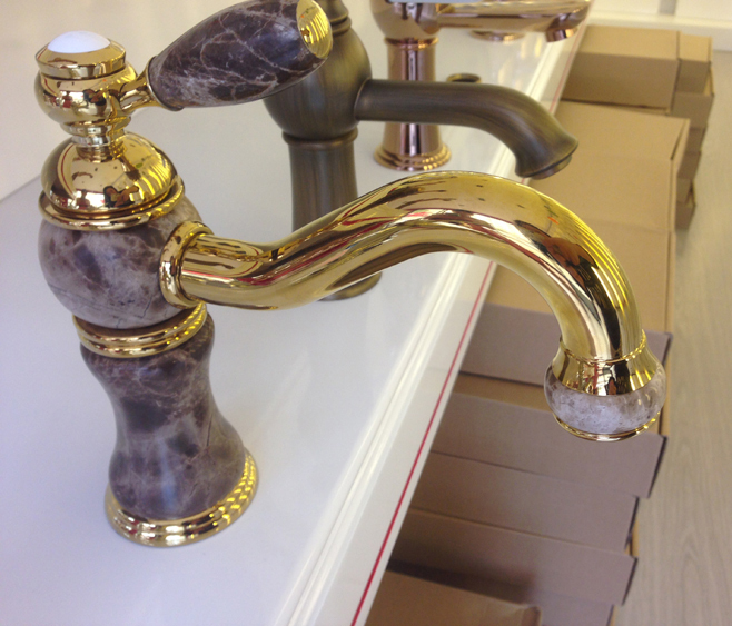 new fashion golden brass and marble body bathroom basin faucet single handle water tap bathroom vanity m-99