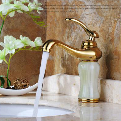 new luxury fashion solid brass and marble body deck mounted bathroom basin faucet single handle 5 colors m-88