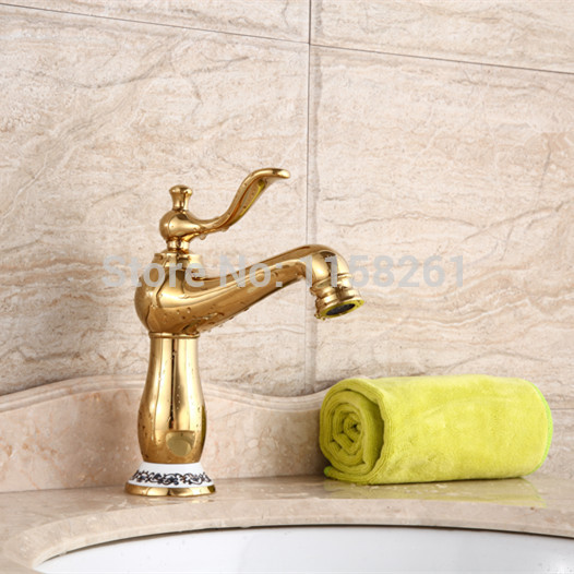 the golden tap with cold and water european leading full copper blue and white porcelain table basin yb-336k