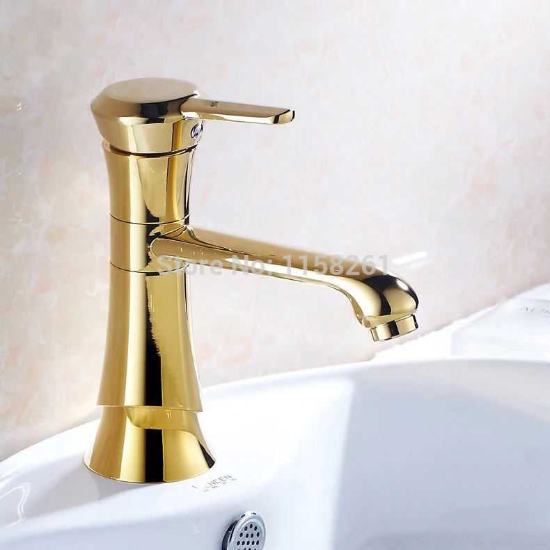 vintage bathroom basin gold colored faucets deck mounted golden bathroom basin sink mixer taps single hole single handle 9022k