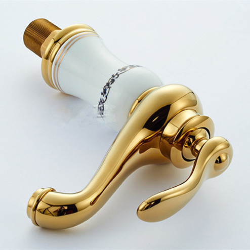 whole and retail gold finish bathroom faucet bathroom basin mixer tap with and cold water jr-1120k
