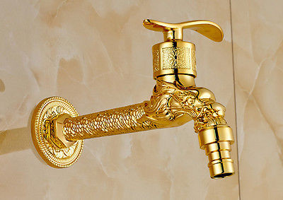 extension gold finish washing maching faucet single cold water sink tap bathroom bibcocks