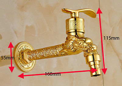 extension gold finish washing maching faucet single cold water sink tap bathroom bibcocks