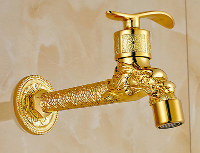 golden wall mounted single handle cold water faucet bibcocks & mop pool taps