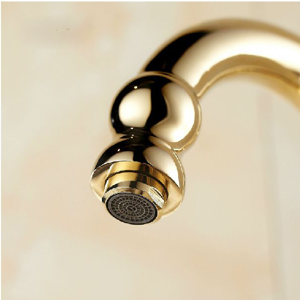 fashion gold kitchen swivel basin sink deck mounted single hole single handle faucet tap torneira cozinha8453 - Click Image to Close