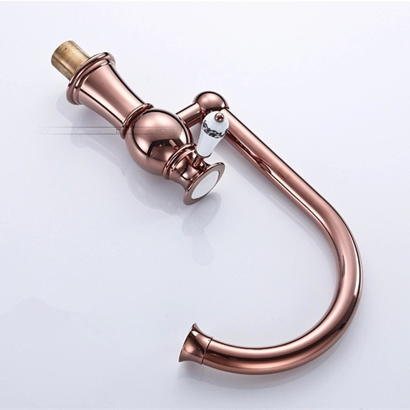 retail - luxury brass rose golden basin faucet & cold basin mixer, deck mounted basin tap yls5870-33c - Click Image to Close