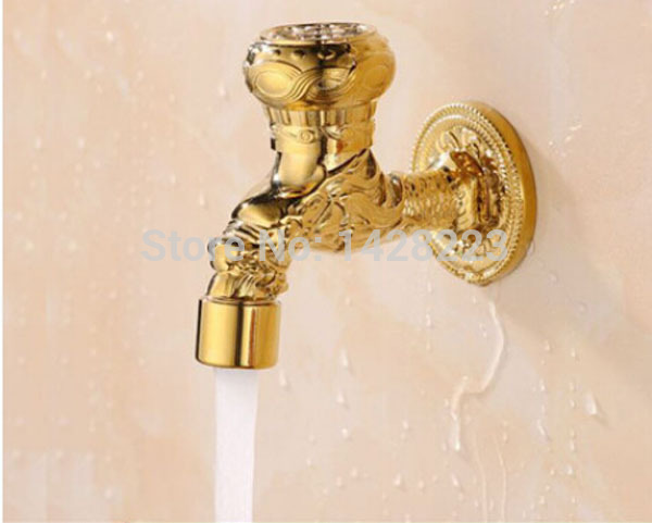 brass & golden wall mounted washing machine faucets single handle balcony mop pool taps