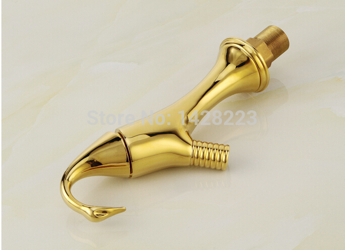 elegant swan shape bathroom mixer faucet deck mounted single handle and cold water