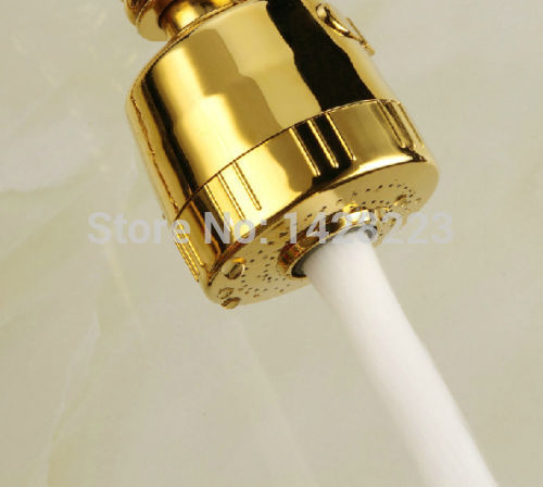 gold plate pull-out dual sprayer kitchen sink faucet single lever and cold kitchen mixer tap