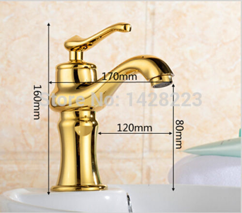 luxury deck mount single lever basin mixer faucet gold finish bathroom sink faucet