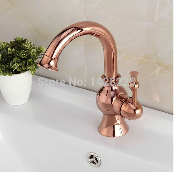 luxury rose golden brass bathroom basin faucet deck mounted & cold basin sink mixer tap