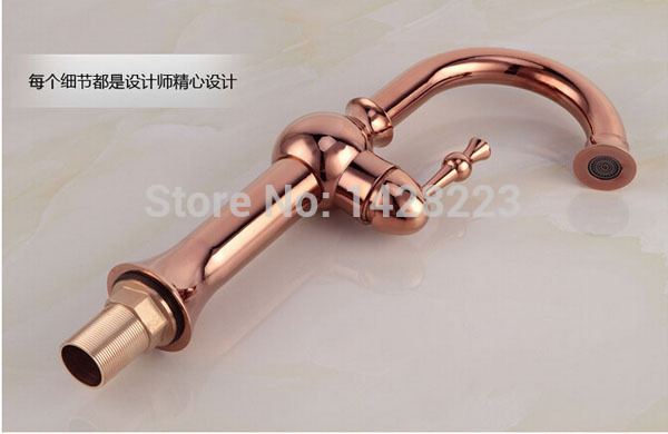 new design rose-gold polished bathroom basin sink faucet vanity taps deck mounted single handle