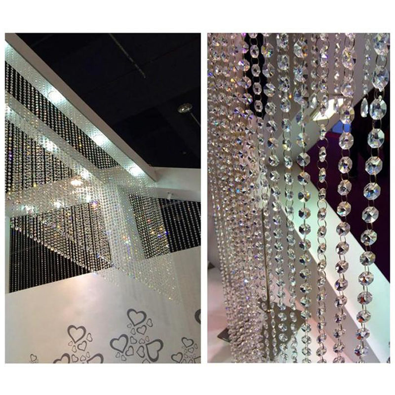 1000pcs/lot k9 14mm 2 holes glass crystal octagon beads chandelier crystal for christmas/wedding decoration vidrio cristal