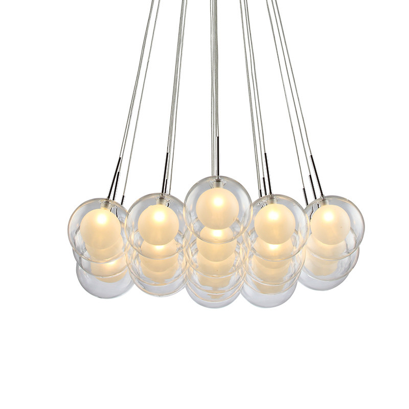 2015 creative modern simple glass bubble led g4 cord chandelier for dining room living room