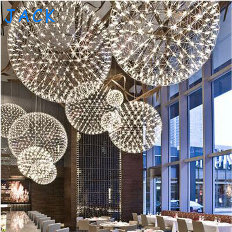 2016 hand made stainless steel creative circle pendant light moooi raimond led firework lamp ball restaurant d20/d30/d40/50/60cm