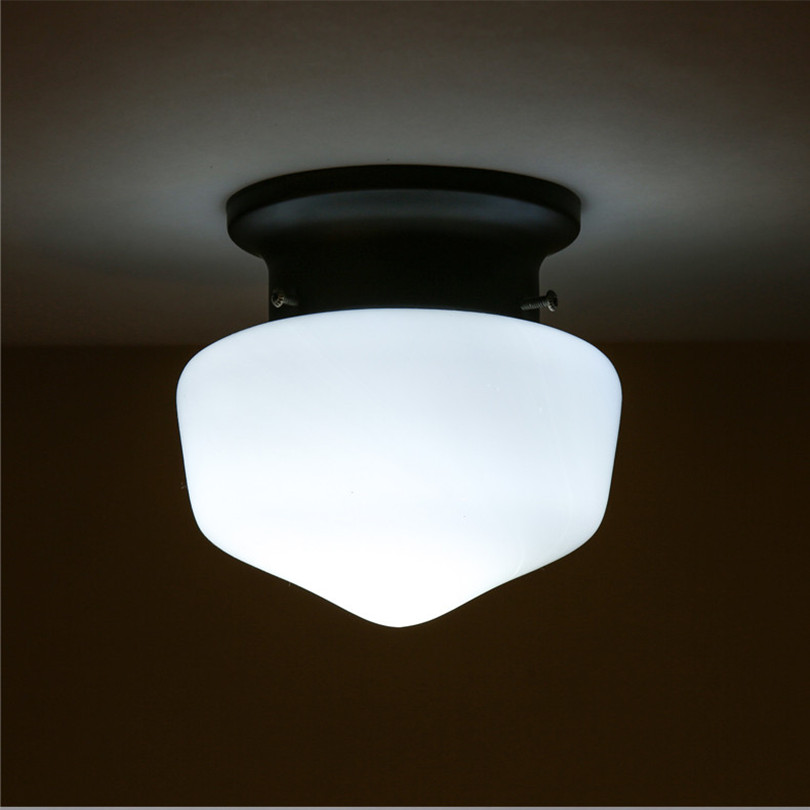 2016 north european modern simple led hallway kithen iron glass ceiling light with 3w led bulb