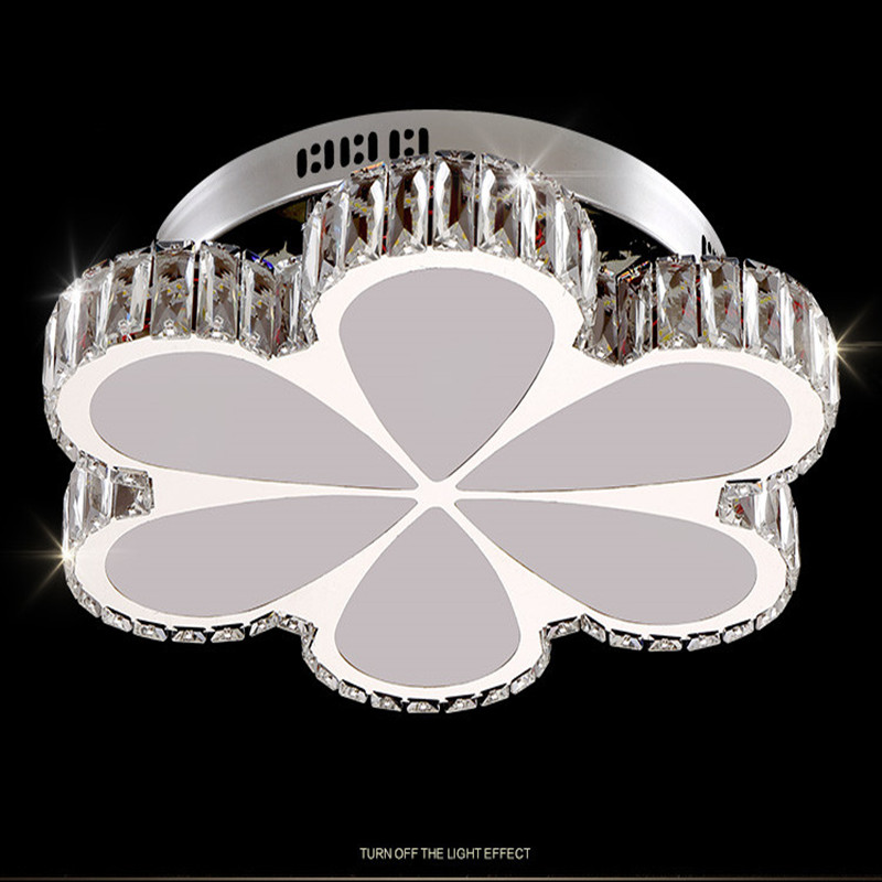 2016 plated stainless steel petal lustre cristal led dimmable ceiling light modern living room fashion indoor light