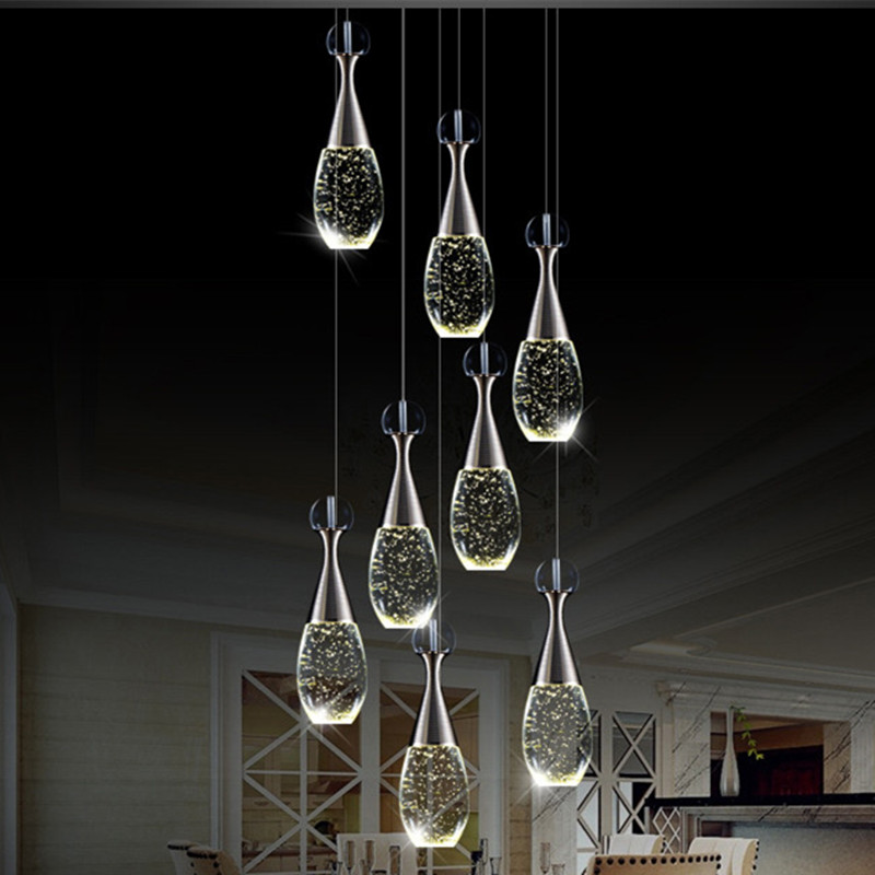 2016 special offer unique crystal bottle design lustre pendant chandelier led crystal aluminum dining room chandelier
