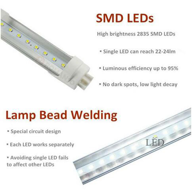 30pcs 4ft 1200mm t8 led tube light high super bright 18w 20w 22w warm cold white led fluorescent bulbs ac110-240v fcc