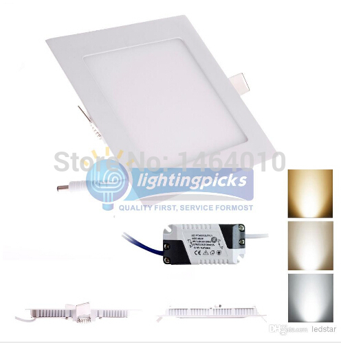 9w/12w/15w/18w/21w cree led panel lights recessed lamp round/square warm/pure/cool white led lights for indoor lights 85-265v