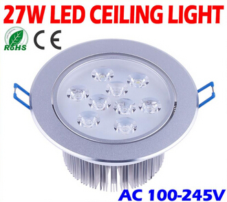 9x3w 27w led ceiling downlight lamp recessed cabinet wall light 100-245v for living room bedroom illumination 3pcs/lot