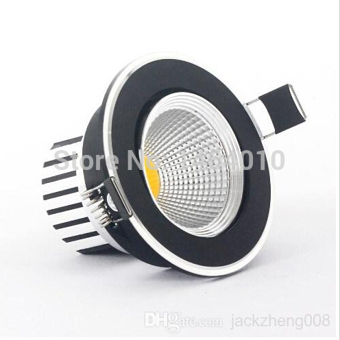 (black+silver ring) high bright cob led 12w recessed downlights 150 angle 110-240v dimmable led indoor ceiling downlight